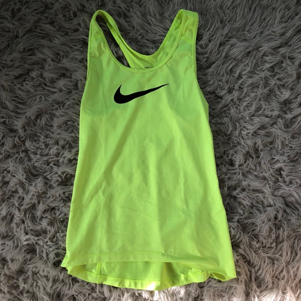 neon green, nike athletic tank top